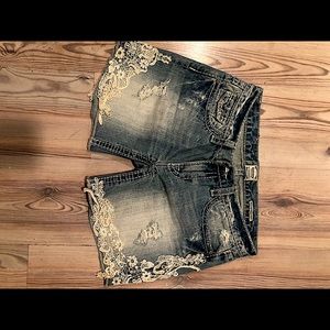 Demon Short Distressed with Bling